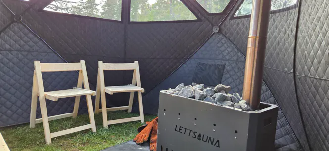 Hovedbilde Badstutelt Ellingsvik. Ink. Vedovn, badstustein ...